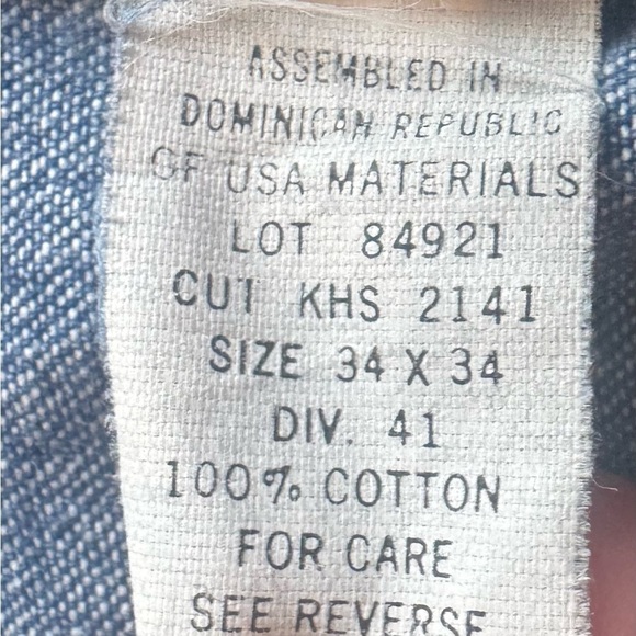 Vintage OshKosh High Rise Utility Jeans Straight Leg Workwear Denim 34 X 29 - Picture 13 of 14